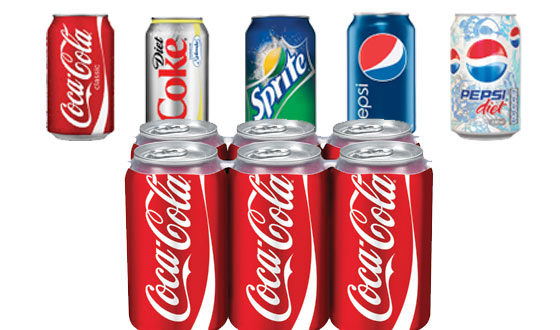 Coke, Diet Coke, Sprite Pepsi, Diet Pepsi